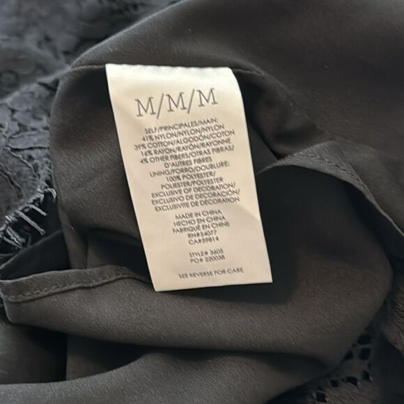 Cabi Style 3605 Display Black Lace Top Womens Scalloped Tank Career Medium - Picture 4 of 4